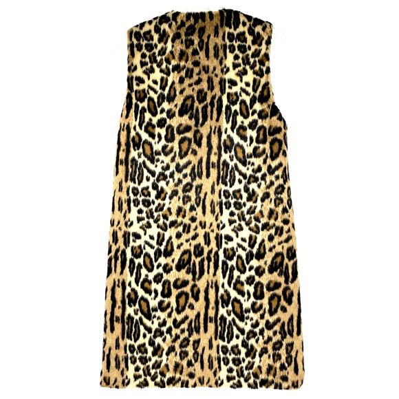 Alice + Olivia Animal Print Leopard Faux Fur Longline vest Womens Size XS/S - Picture 2 of 15